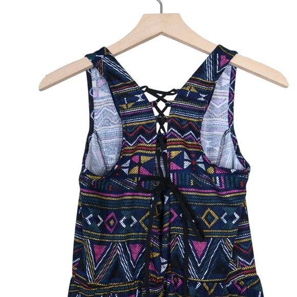 Jessica Simpson Womens M Jayne Aztec Print Tie Back Fit & Flare Dress - Picture 4 of 10